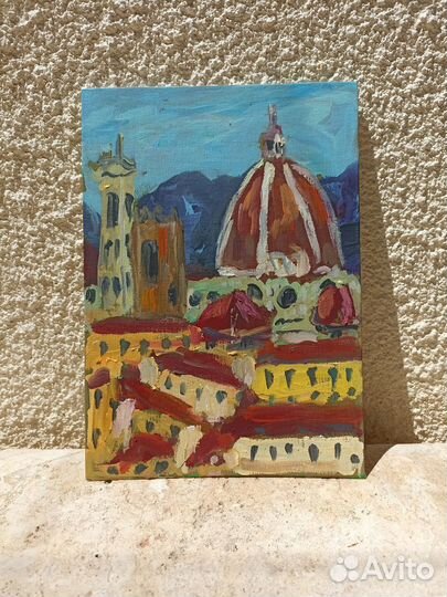 Картина маслом Флоренция. Италия, холст на картоне