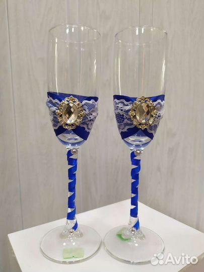 Свадебные бокалы ручной работы