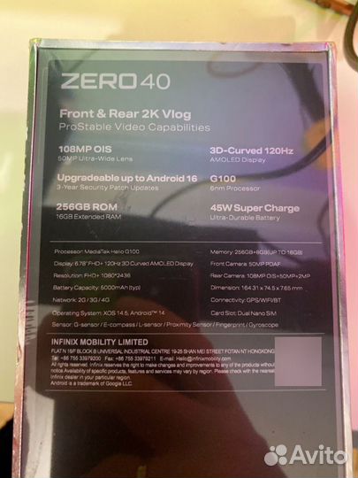 Infinix Zero 40, 12/256 ГБ