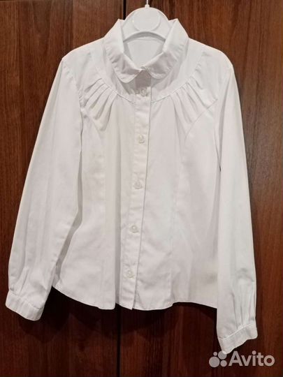 Блузка белая для девочки 122/60