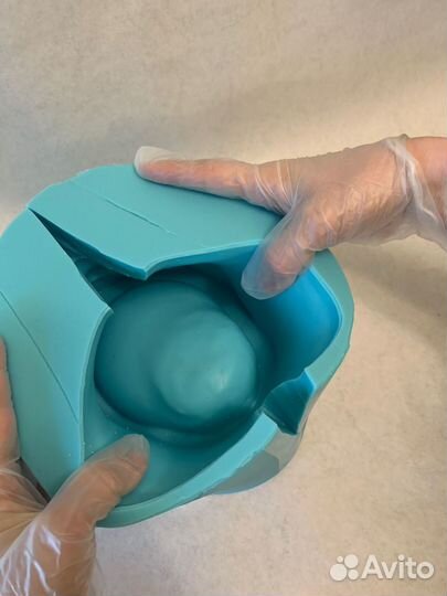 Силиконовая форма личико кашпо ваза гипс