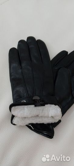 Зимние мужские перчатки с набивной шерстью