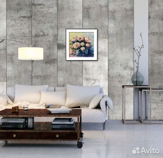 Картина маслом «Оптимистические пионы»