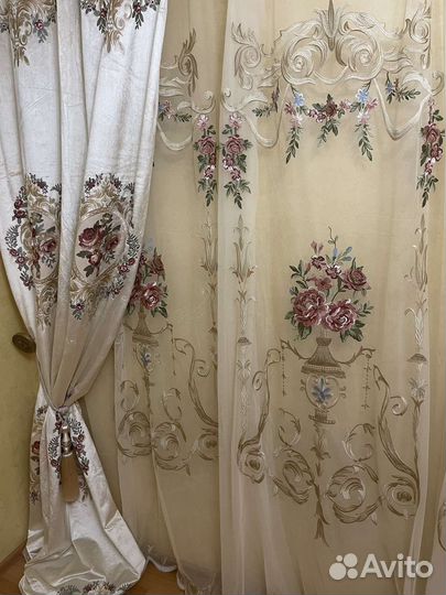 Тюль вышивка Италия