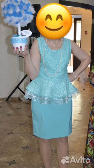 Платье вечернее на выпускной мятное 46