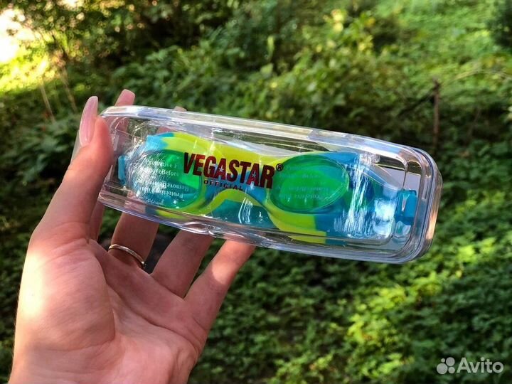 Детские очки для плавания YO889 зелено-синие