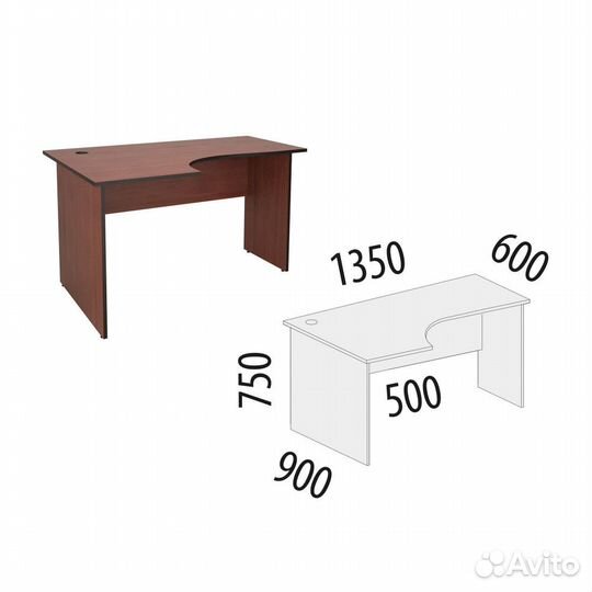 Стол угловой (лев) Рубин 41.48 для офиса