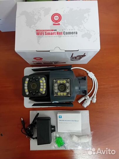 4g камера видеонаблюдения с двойным объективом