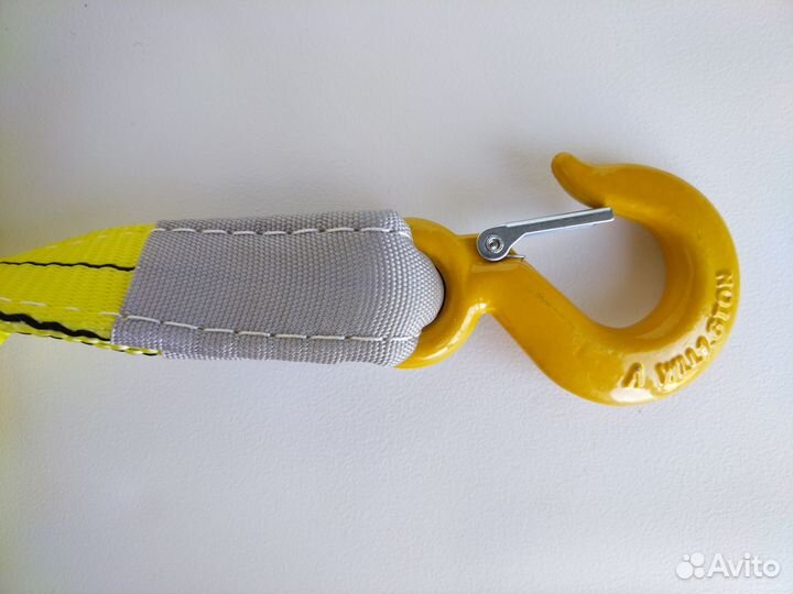 Трос ленточный буксировочный 10т 5м с крюками