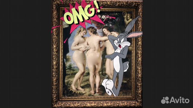 Современная картина в раме барокко поп арт