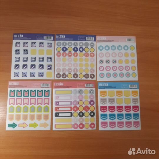 Набор наклеек стикеров для планера 19 листов