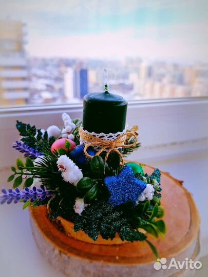 Рождественские композиции со свечой