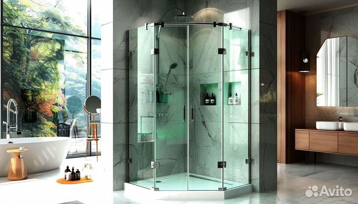 Стеклянные душевые перегородки