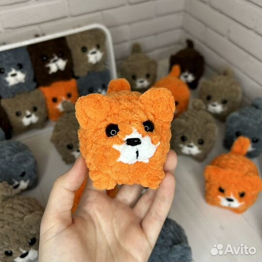 Вязаные игрушки котик