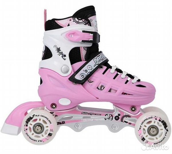 Коньки 4 в1 роликовые/ледовые Nils NH10905, регул