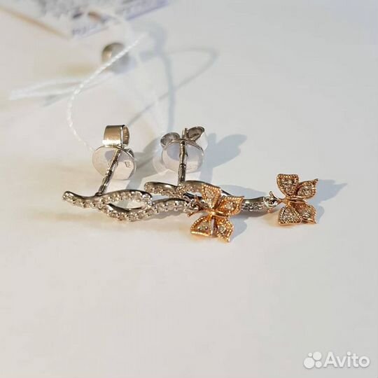 Золотые серьги с бриллиантами