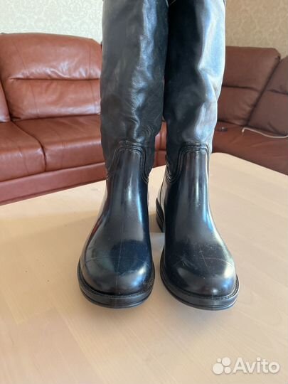 Сапоги резиновые женские (с кожей)