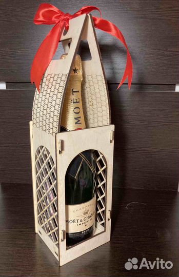 Коробка-переноска деревянная для бутылки вина