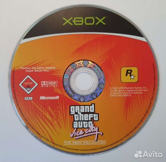 Xbox original / Xbox 360 GTA Vice City. Лицензия