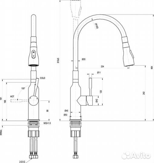 Смеситель для кухни Lemark Expert LM5082S-Gray с г