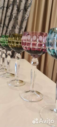 Фужеры хрустальные цветные Германия