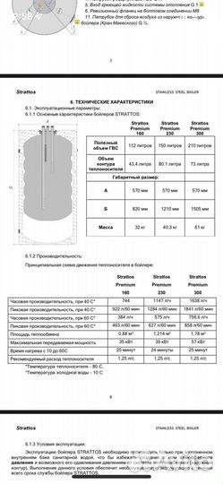Бойлер косв. нагрева Strattos Premium нерж 290 л