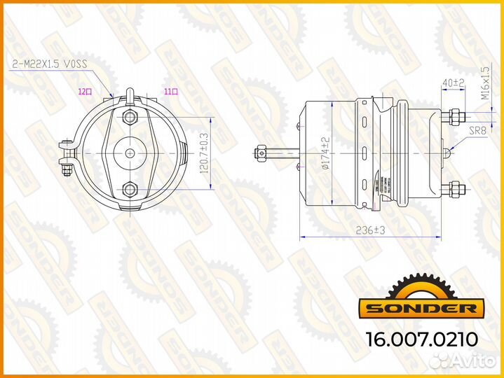 Энергоаккумулятор Ман Тга Тгс Тгх левый Tип 20/24