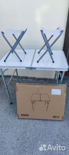 Стол 90*60см и 2 стула складной туристический