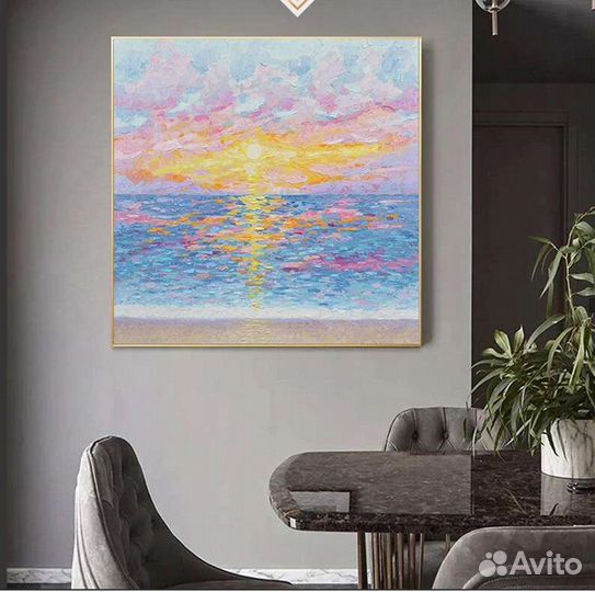 Картина маслом Солнечный закат Абстракция