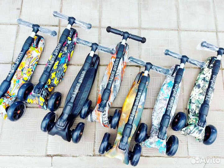 Детские самокаты трехколесные мощные