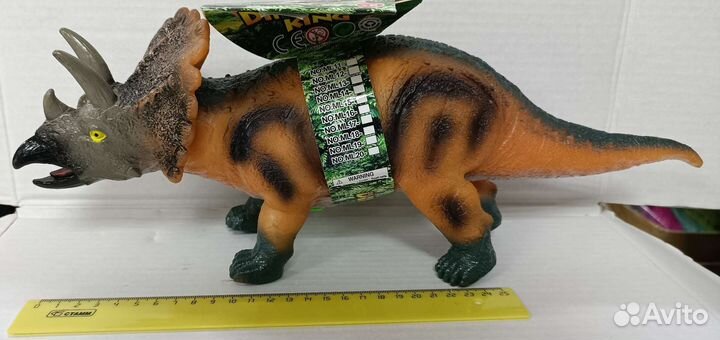 Динозавр резиновый большой со звуком новый
