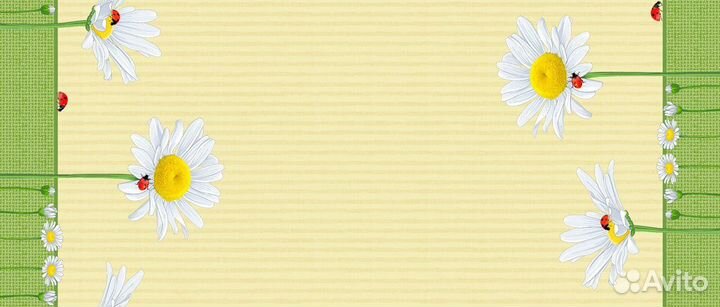 Рогожка с ромашками
