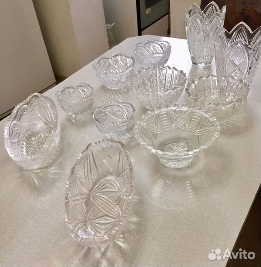 Хрустальная посуда вазы салатницы конфетницы