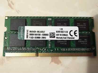 Новая память ноутбучная sodimm Kingston ddr3 8гб