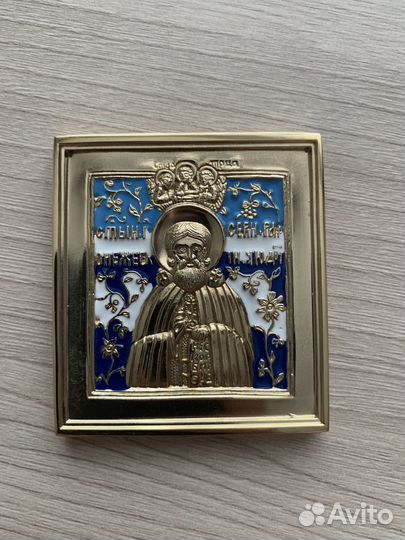 Икона медная Сергий Радонежский копия