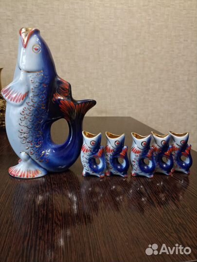 Графин и рюмки рыбки СССР