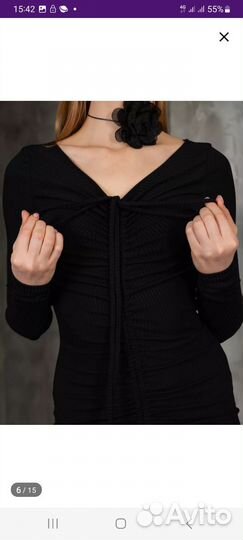 Черное платье мини