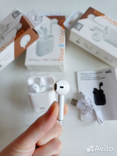 Беспроводные наушники GAL bluetooth белые новые