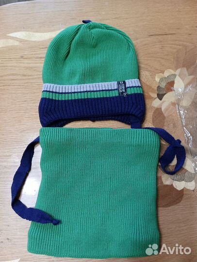 Комплект новый шапка+снуд зимний размер 48-50