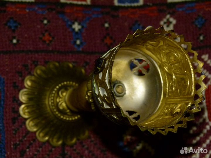 Старинная церковная лампада настольная