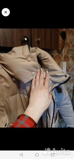 Женский кожаный пуховик