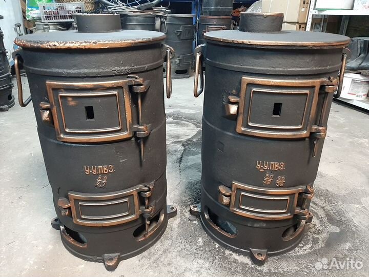 Буржуйка чугунная печь под казан дровяная