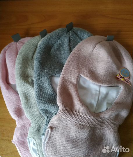 Шапка шлем для девочки 1-3 года, осень