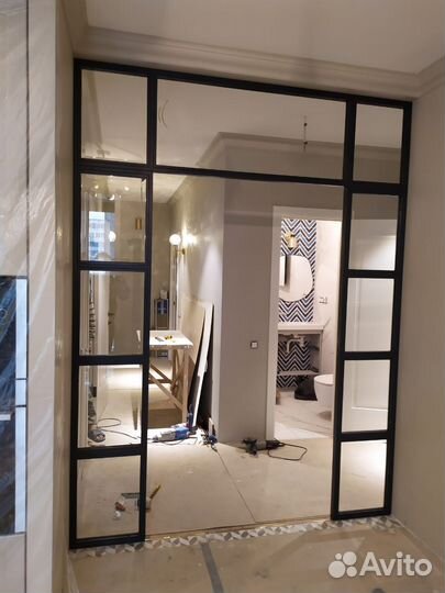 Стеклянные перегородки в стиле лофт