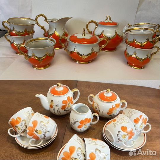 Чайный сервиз Красный бутон,Маки Барановка