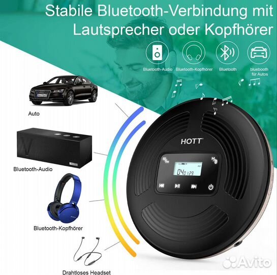 Hott CD903TF CD Player tragbar CD Player Bluetooth