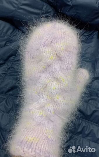 Вязаные варежки зимние