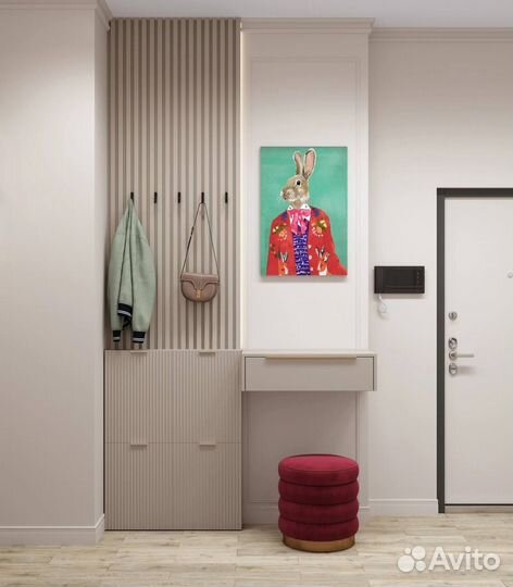 Пуф с ящиком велюр винный