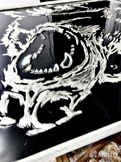 Зеркальная картина «Гризли»,размер 80/80