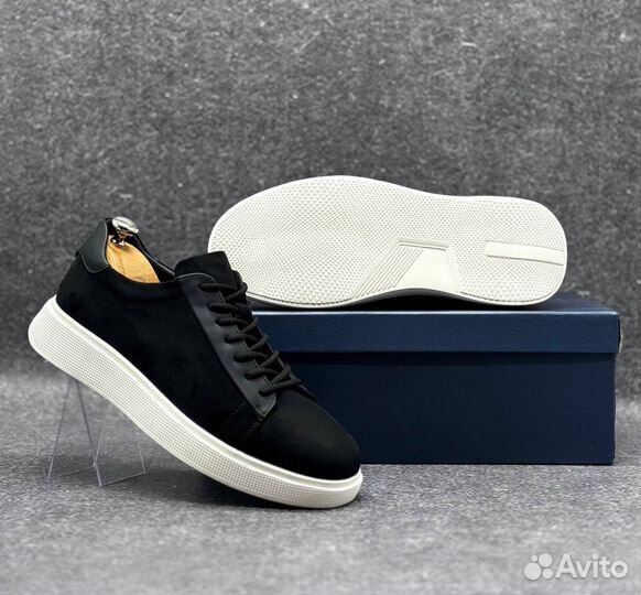 Мужские кеды черные весенние замшевые 40-45